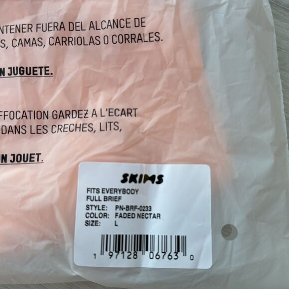 SKIMS fits everybody full brief color faded nectar size L NWT‎ in packaging - Picture 7 of 7